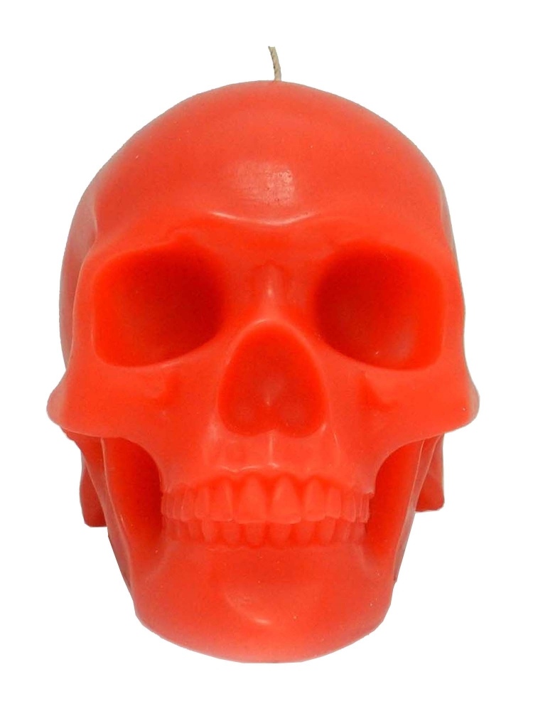 Modern Alchemy Candle Memento Mori 9001R Skull with Mandible Red