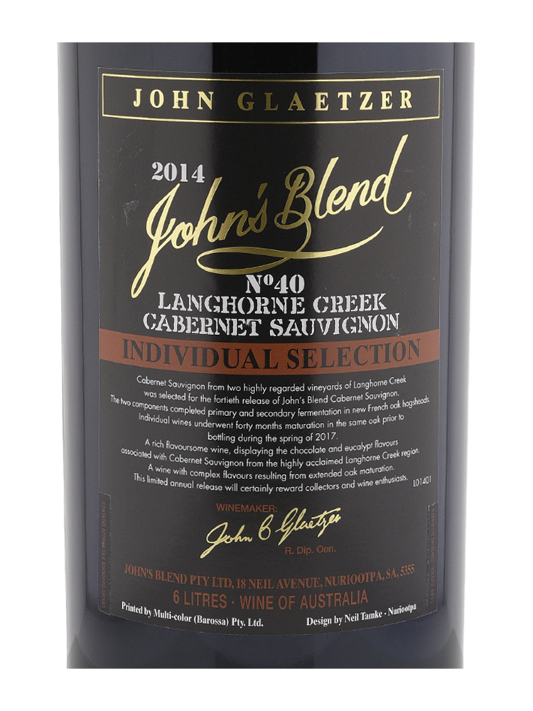 John's Blend Cabernet Sauvignon 2014 6000ml