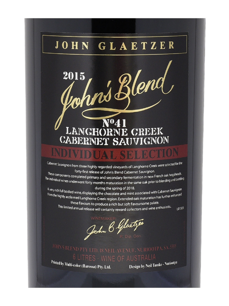 John's Blend Cabernet Sauvignon 2015 6000ml