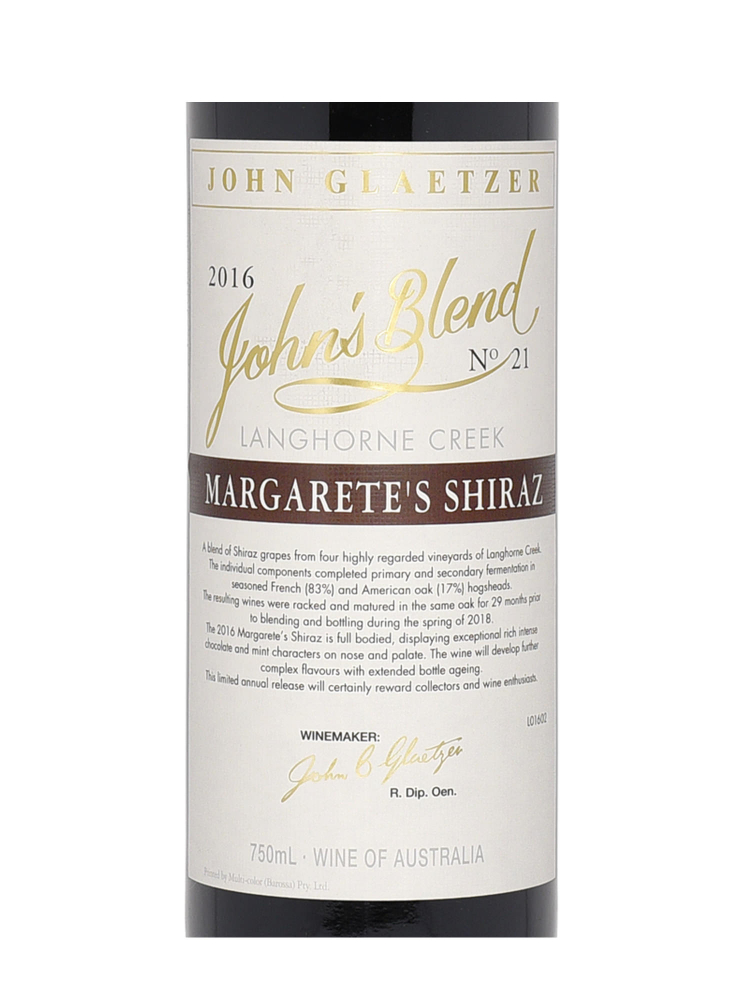 John's Blend Margarete's Shiraz 2016