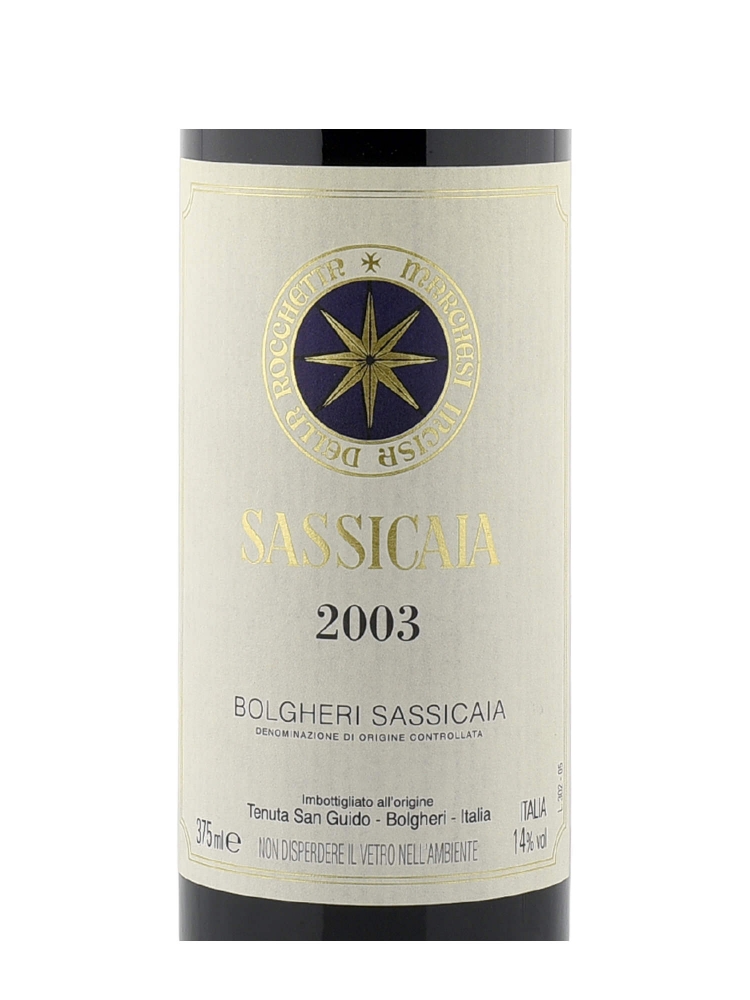 Sassicaia Vino Da Tavola 2003 375ml