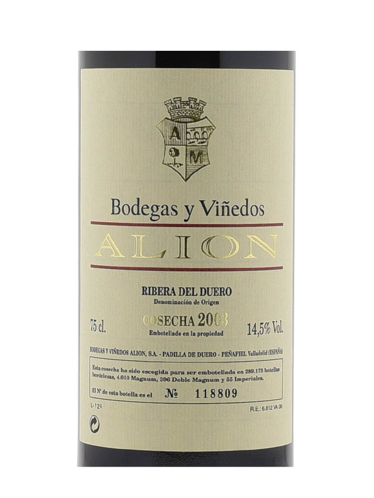 Bodegas y Vinedos Alion 2003