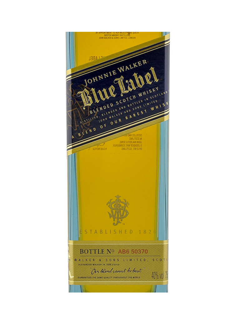 Johnnie Walker Blue Label Blended Scotch Whisky 750ml w/box - 6bots