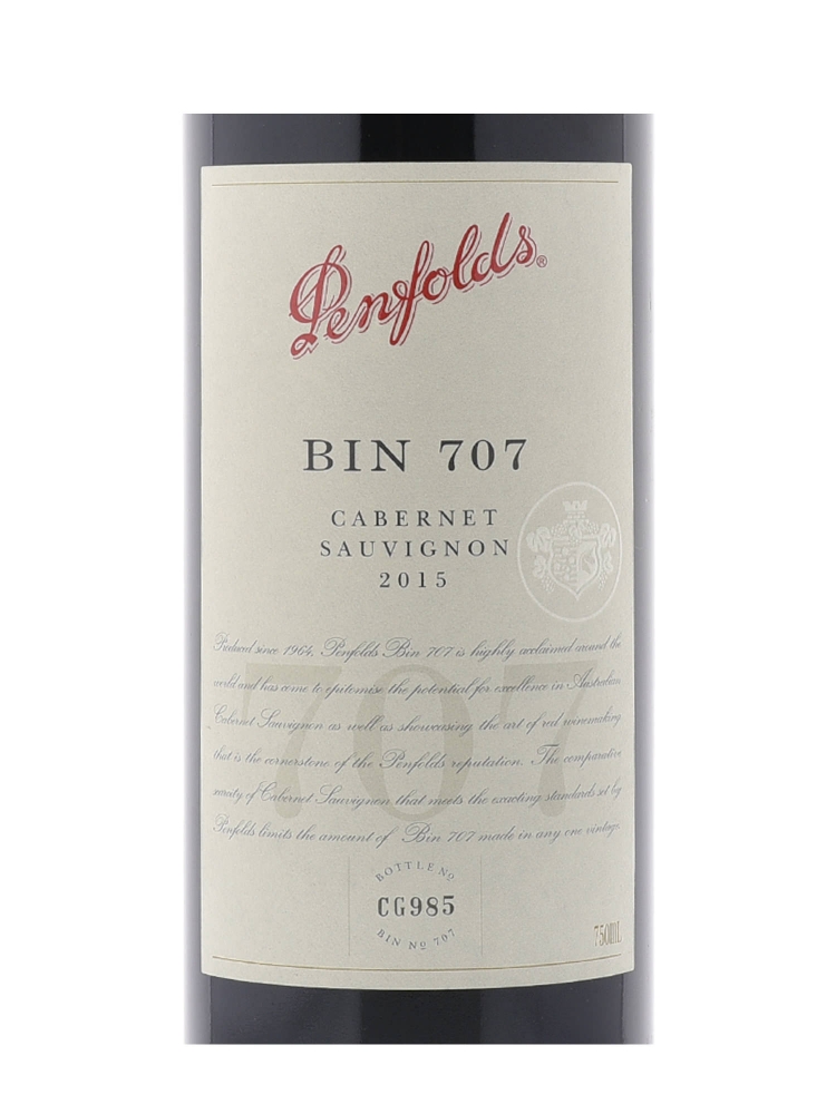 Penfolds Bin 707 Cabernet Sauvignon 2015 w/box