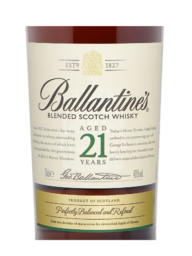 Ballantine's 21 Year Old Blended Scotch Whisky 700ml w/box