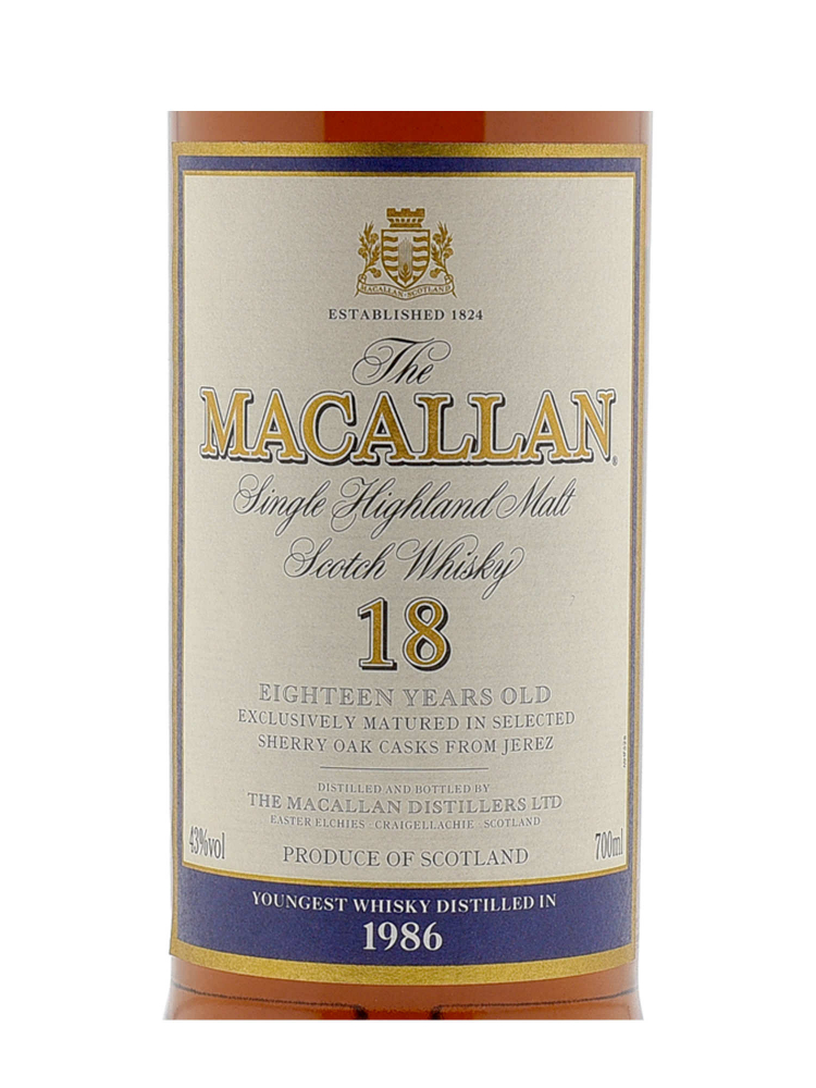 Macallan 1986 18 Year Old Sherry Oak Single Malt 700ml w/box