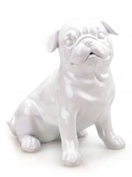 白色英国斗牛犬树脂雕塑FG647
