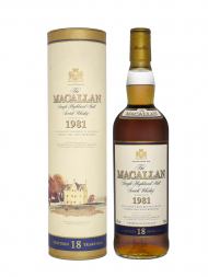 Macallan 1981 18 Year Old Sherry Oak Single Malt Whisky 700ml w/cylinder