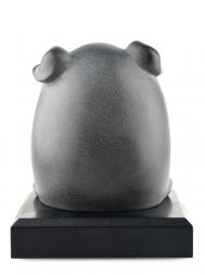 Tai Hwa Sculpture Piggy Chubby Stone Black
