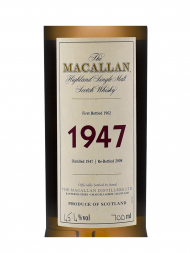 Macallan 1947 15 Year Old Fine & Rare Single Malt (Bottled 1962) 700ml