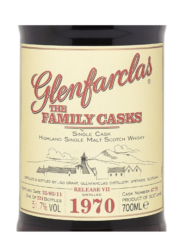 Glenfarclas Family Cask 1970 41 Year Old Cask 6778 Sherry Hogshead bottled 2011 Single Malt 700ml