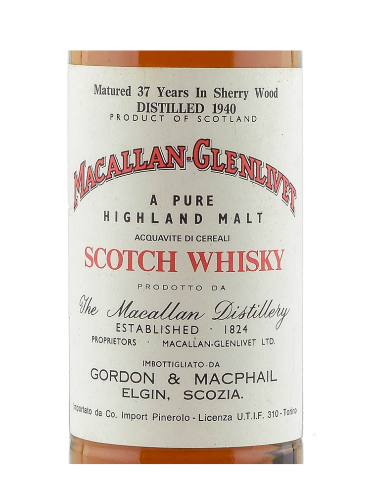 Macallan Glenlivet 1940 37 Year Old Gordon & Macphail Pure Malt 750ml no box