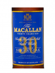 Macallan  30 Year Old Sherry Oak Blue Label Singel Malt 700ml w/box