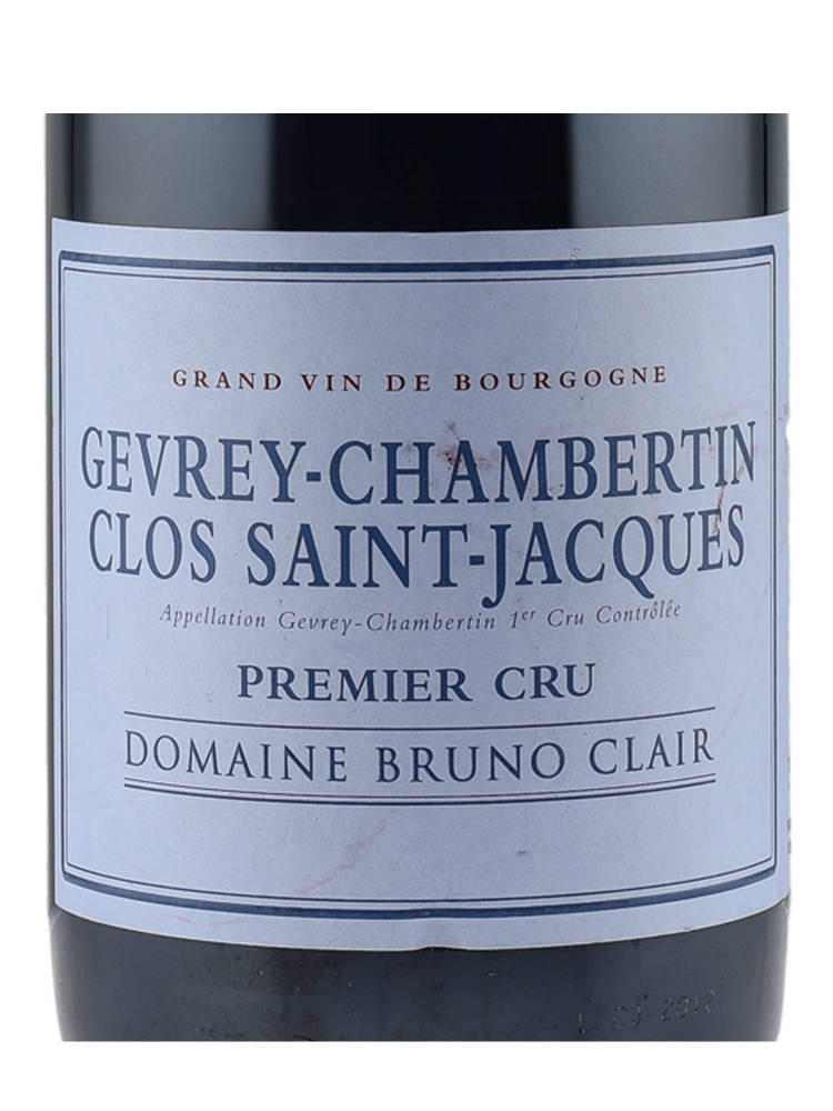 Bruno Clair Gevrey Chambertin Clos St Jacques 1er Cru 2012