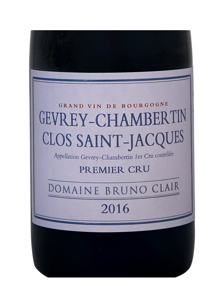 Bruno Clair Gevrey Chambertin Clos St Jacques 1er Cru 2016