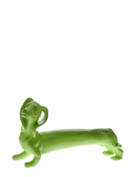 Sculpture Resin Dog Dachshund Green