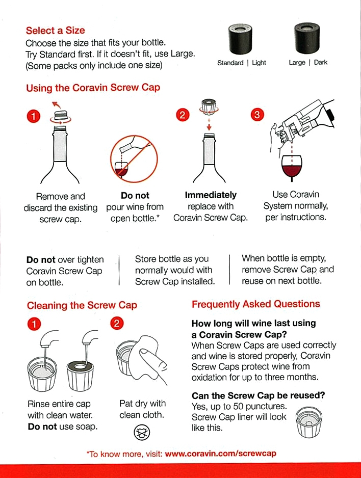 Coravin Screwcap (6 Standard) w/1 Capsule