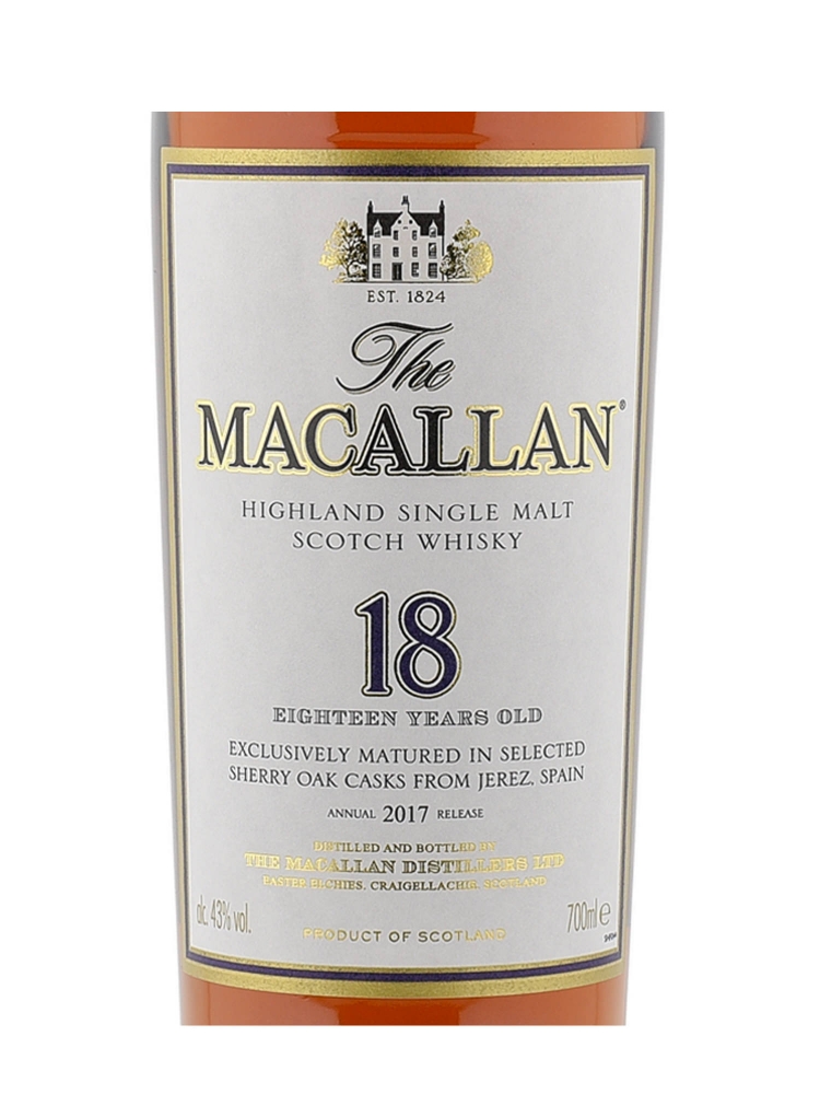 Macallan 18 Year Old Sherry Oak Annual Release 2017 Single Malt The Oaks Cellars