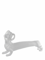 Sculpture Resin Dog Dachshund White