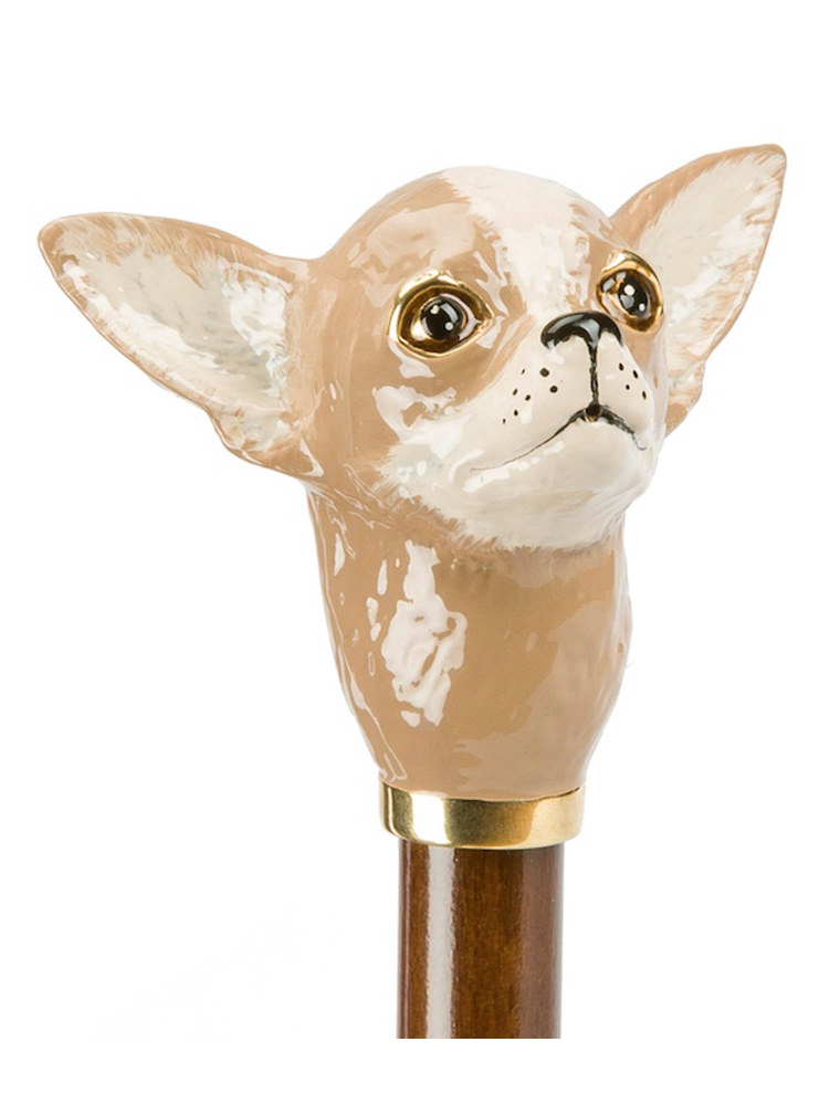 Pasotti Umbrella WAK70PA Chihuahua Handle Nude Dots Print