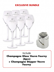 Champagne Glass Veuve Fourny (Set of 6) w/1 Champagne Stopper
