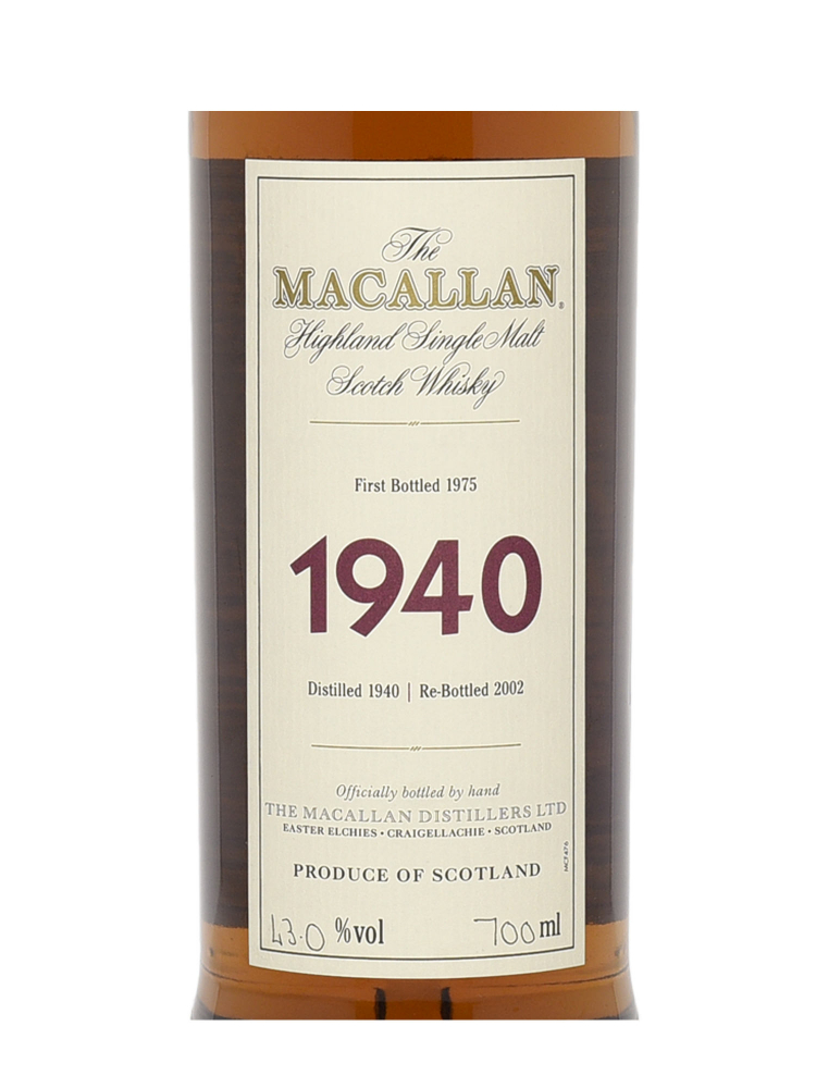 Macallan 1940 35 Year Old Fine & Rare (Rebottled 2002) Single Malt 700ml w/box