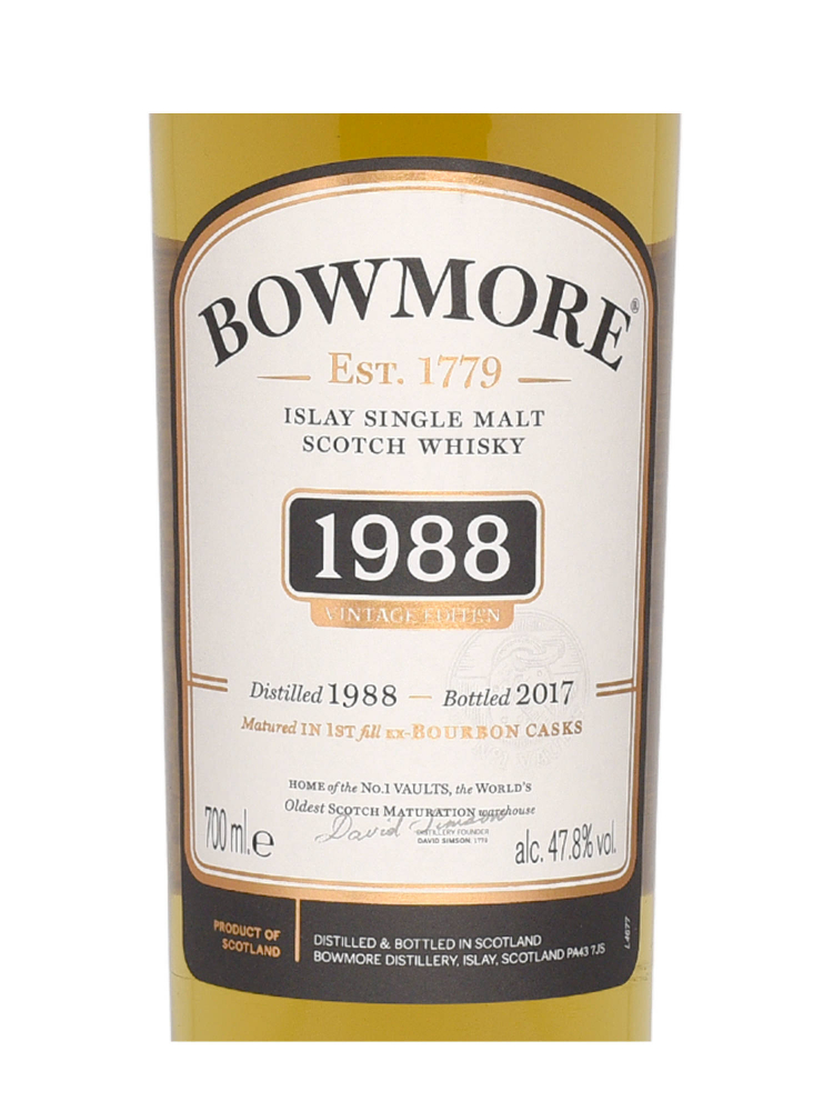 Bowmore 1988 28 Year Old (Bottled 2017) Single Malt Scotch Whisky 700ml w/box