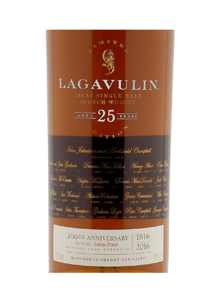Lagavulin 25 Year Old 200th Anniversary Limited Edition Single Malt 700ml w/box