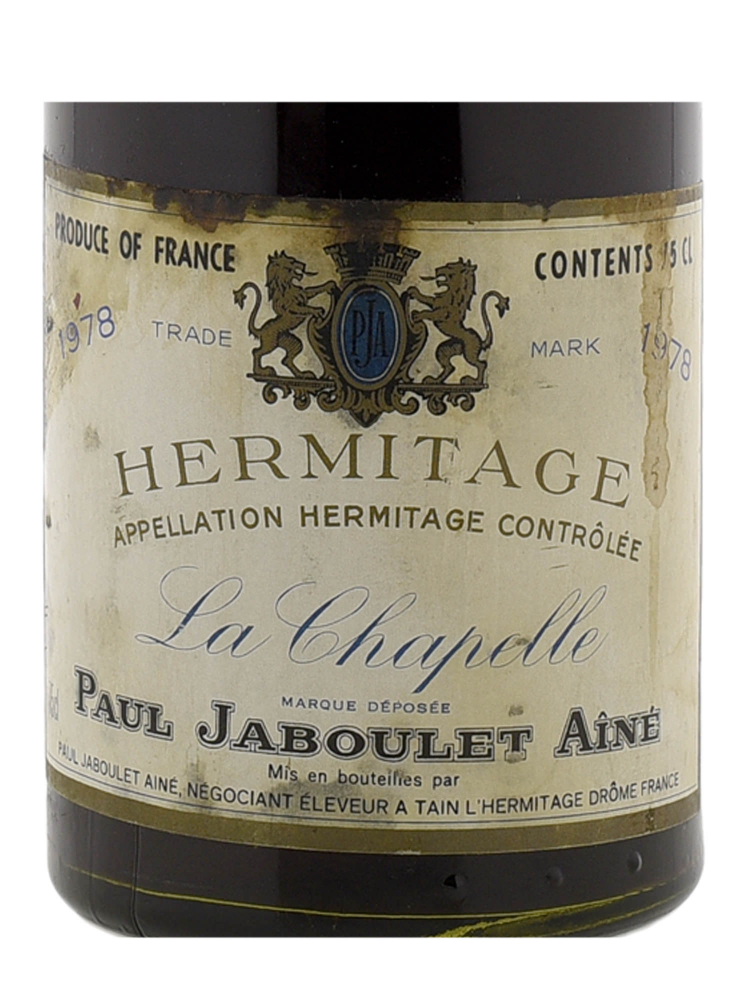 Paul Jaboulet Aine Hermitage La Chapelle 1978 (Stained Label)