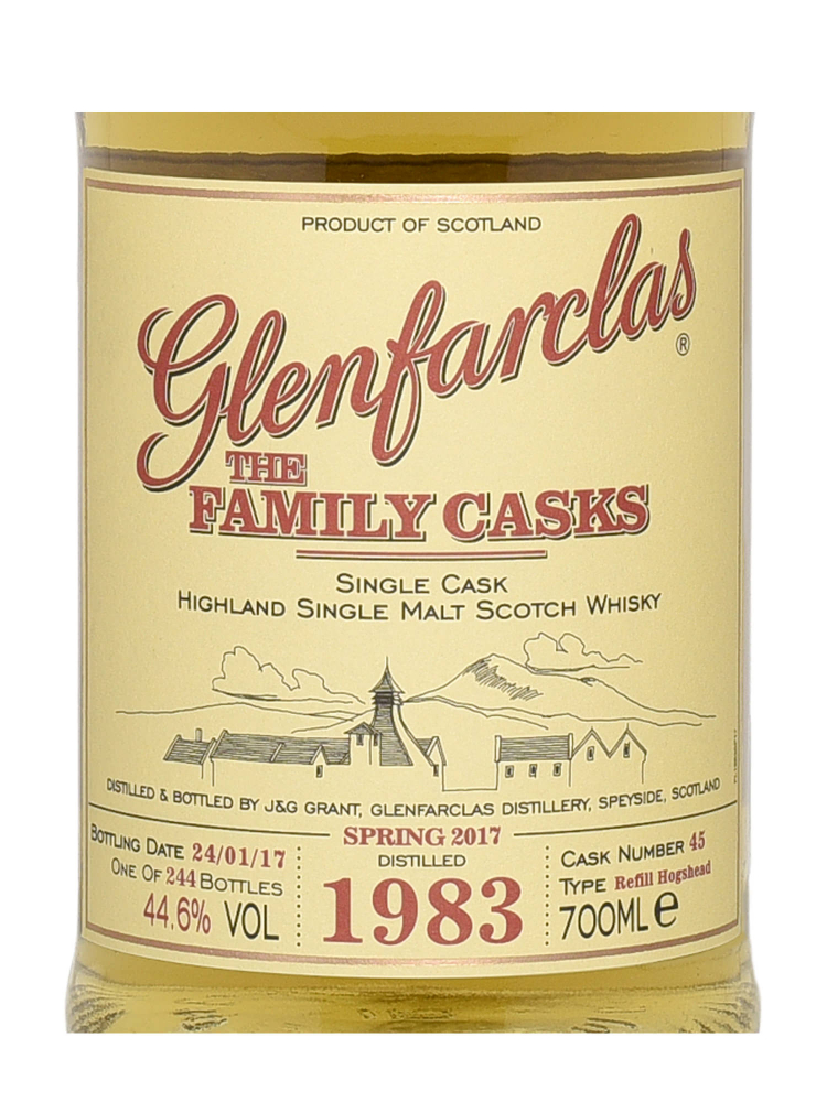 Glenfarclas Family Cask 1983 34 Year Old Cask 45 SP17 Refill Hogshead bottled 2017 Single Malt 700ml