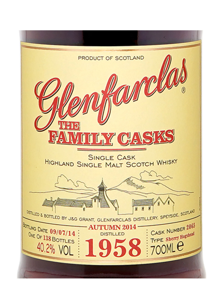 Glenfarclas Family Cask 1958 56 Year Old Cask 2065 A14 Sherry Hogshead Single Malt 700ml