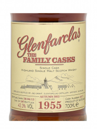 Glenfarclas Family Cask 1955 58 Year Old Cask 2217 A13 Sherry Butt bottled 2013 Single Malt 700ml