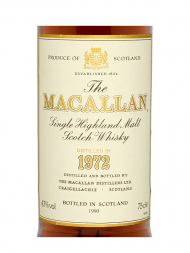 Macallan 1972 18 Year Old Sherry Oak (Bottled 1990) Single Malt 750ml no box