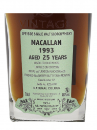 Macallan 1993 25 Year Old Signatory 30th Anniversary Cask 13/1 (Bottled 2019) 700ml w/box