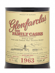 Glenfarclas Family Cask 1963 51 Year Old Cask 178 A14 Sherry Hogshead Single Malt w/box 700ml