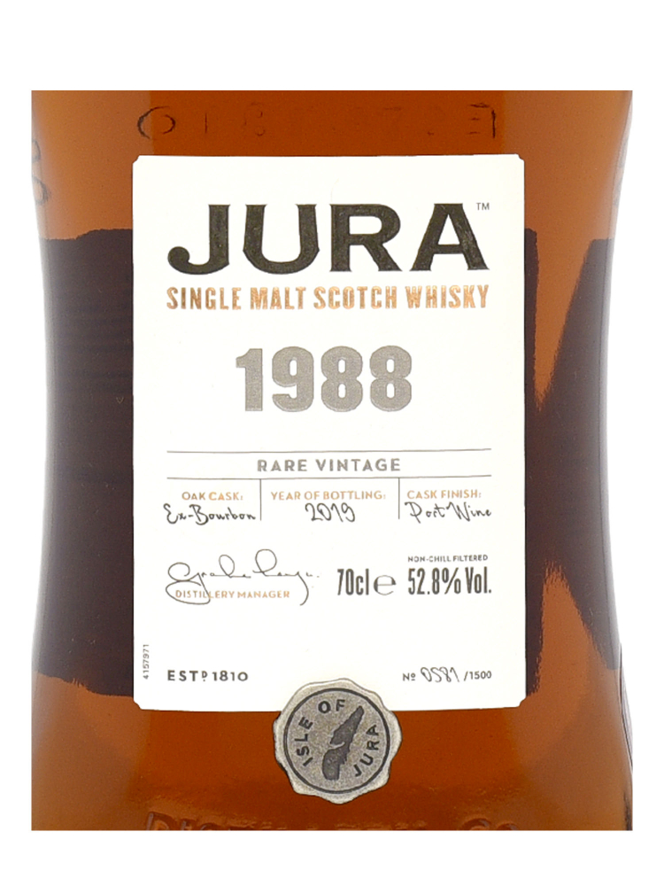 Isle of Jura 1988 Rare Vintage Ex-Bourbon Cask (bottled 2019) Single Malt Whisky 700ml w/box