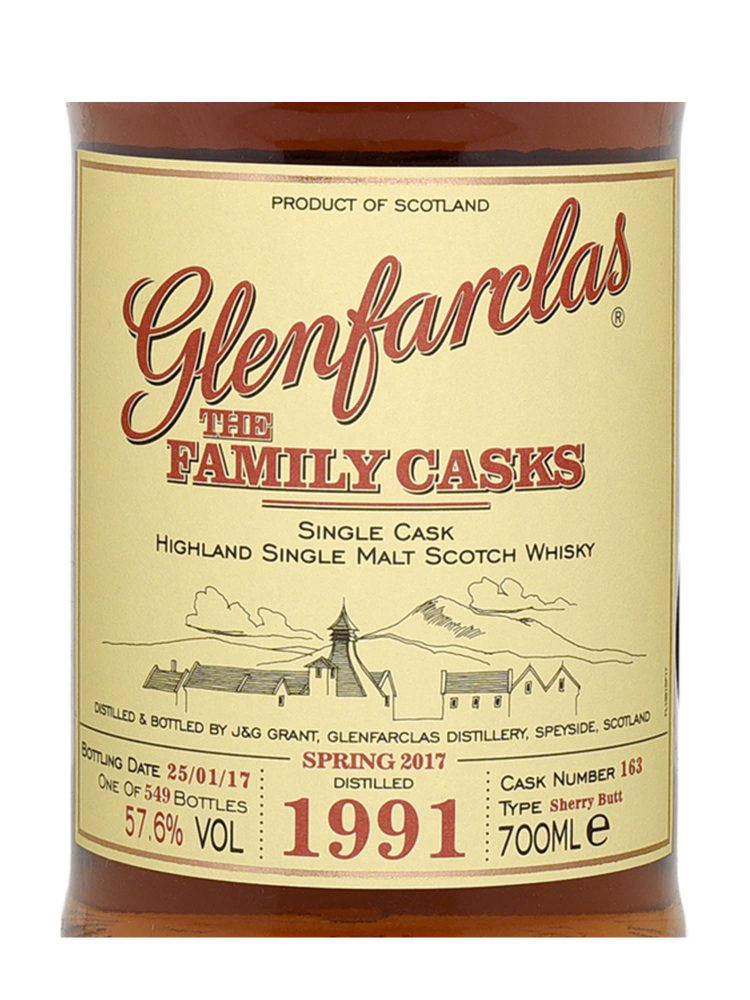 Glenfarclas Family Cask 1991 26 Year Old Cask 163 Sherry Butt SP17 Single Malt Whisky 700ml