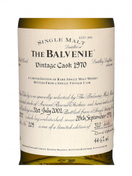 Balvenie 1970 Vintage Cask 12527 (bottled 2001) Single Malt 700ml w/box