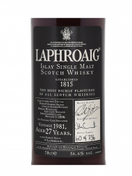 Laphroaig 1981 27 Year Old (Bottled 2008) Single Malt Whisky 700ml w/cylinder