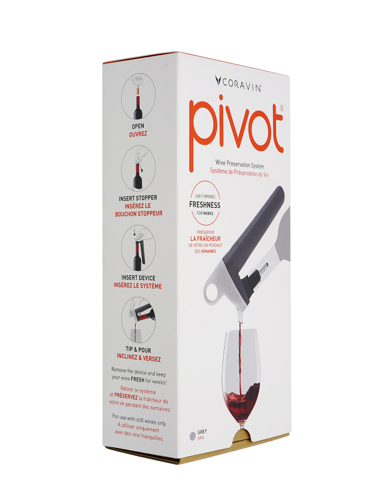 Coravin Pivot Wine Preservation System Grey w/2 Capsules