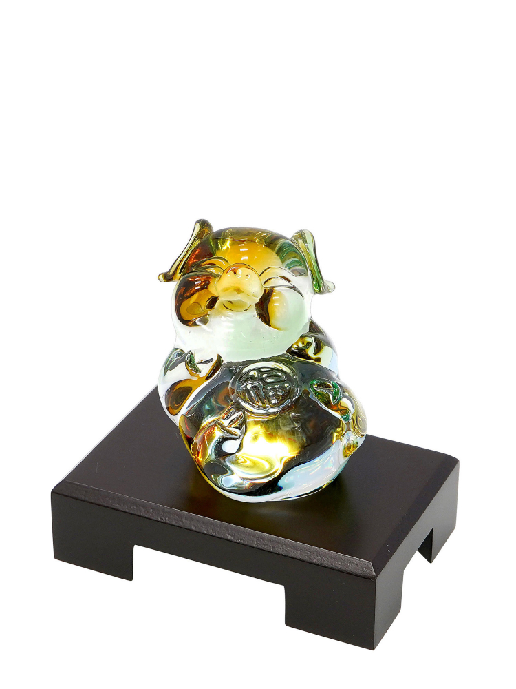 Tai Hwa Sculpture Chinese Crystal Lucky Pig