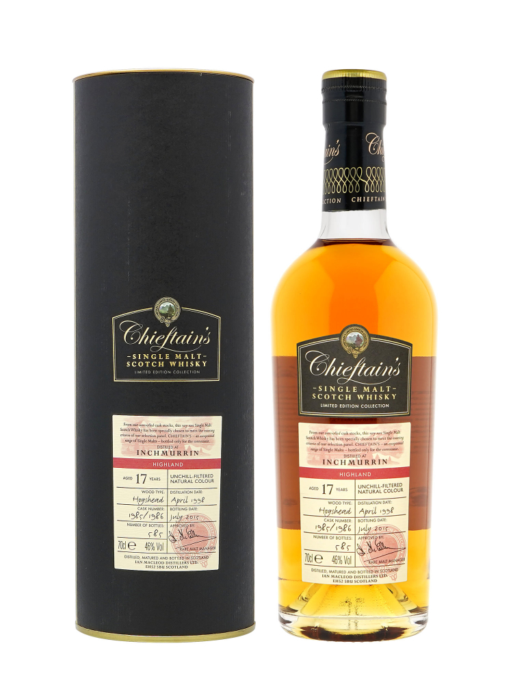 Chieftain Inchmurrin 1998 17 Year Old Cask 1985 & 1986 (Bottled 2015) Single Malt Whisky 700ml w/box
