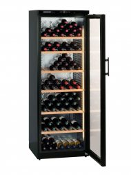 Liebherr-Barrique Wkb 4612 195bots Free Standing, Glass Door, Black c/w Champagne