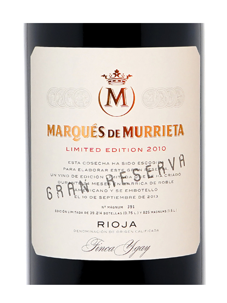 Bodegas Marques de Murrieta Gran Reserva Limited Edition 2010 w/box 1500ml