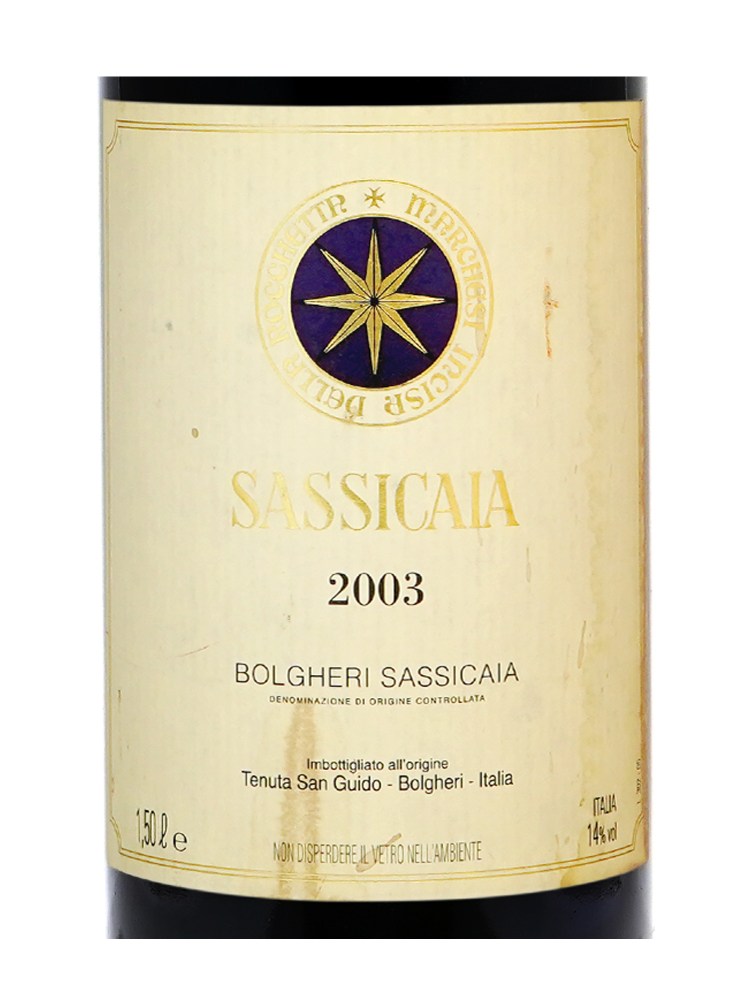 Sassicaia Vino Da Tavola 2003 1500ml (Stained Label)
