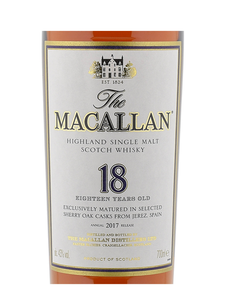Macallan  18 Year Old Sherry Oak Annual Release 2017 Single Malt 700ml w/box