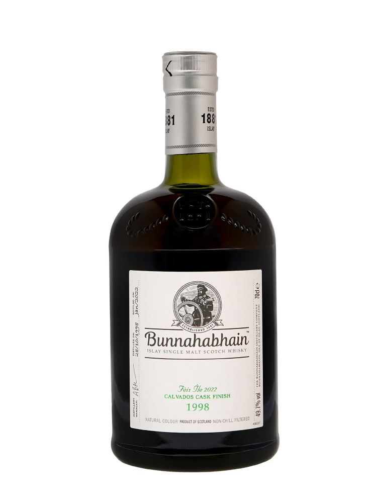 Bunnahabhain 1998 23 Year Old Feis Ile 2022 Calvados Cask (Bottled 2022) Single Malt 700ml w/box