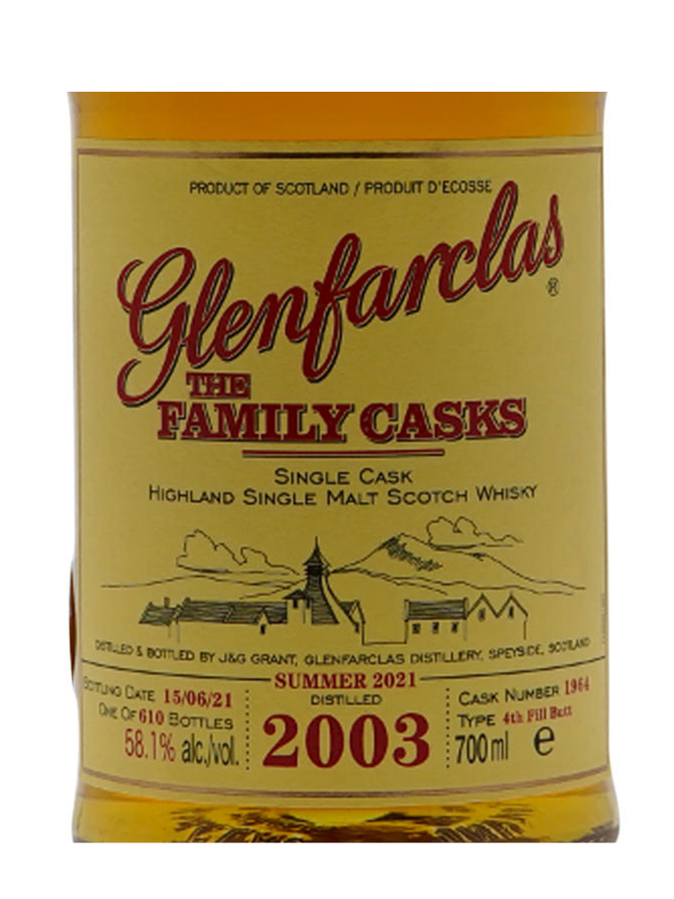 Glenfarclas Family Cask 2003 18 Year Old Cask 1964 S21 4th Fill Butt bottled 2021 700ml w/box