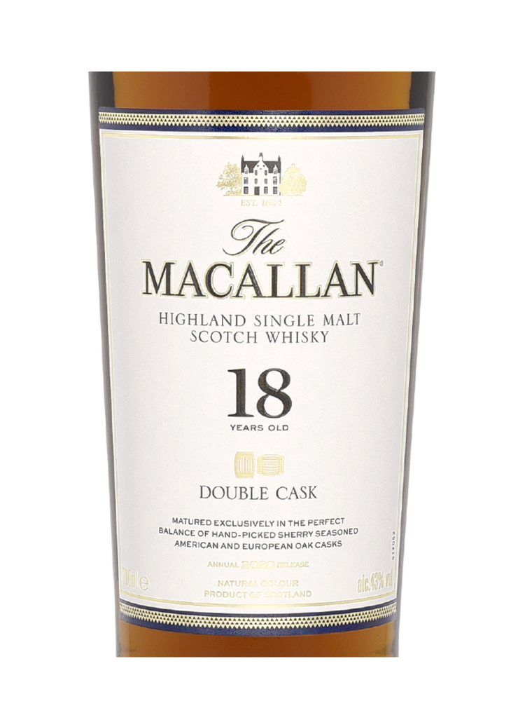 Macallan  18 Year Old Double Cask Annual Release 2020 Single Malt 700ml w/box