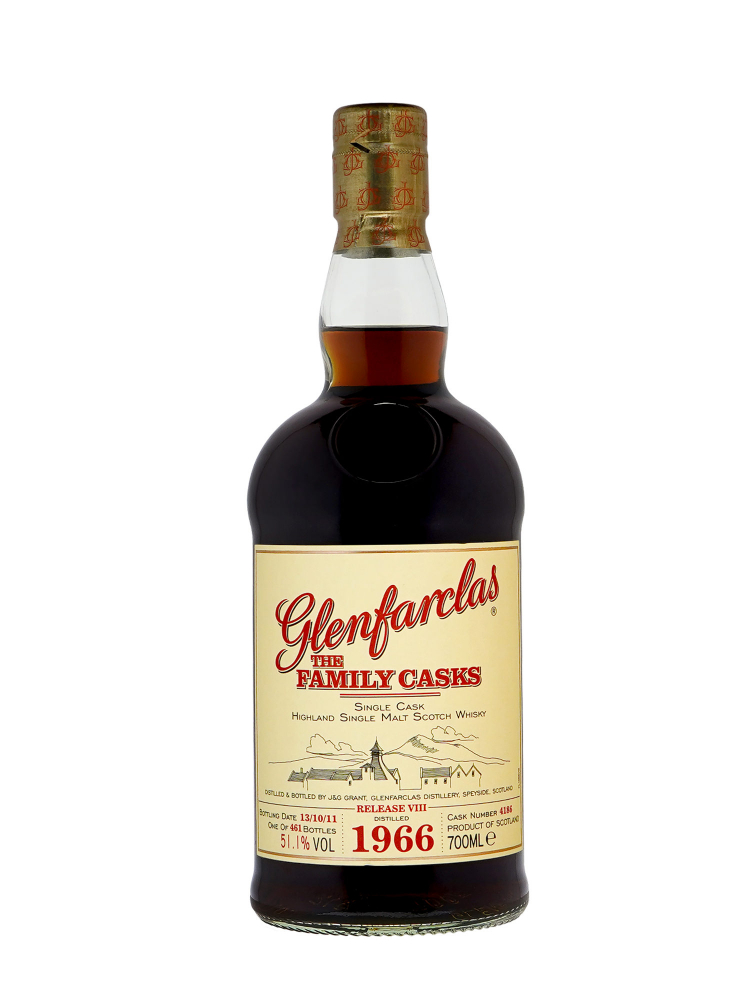 Glenfarclas Family Cask 1966 45 Year Old Cask 4186 bottled 2011 Release VIII Single Malt 700ml w/box